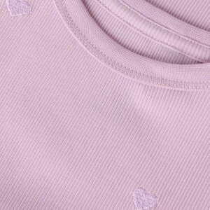 name it T-Shirt Herzchen gerippt rosa