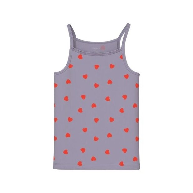 name it KIDS 2er-Pack Unterhemden Herzchen - lavender Gray with keeepsak