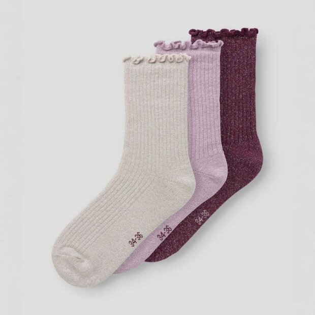 name it 3er Pack Socken - Glitzer Keepsake Lilac