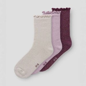 name it 3er Pack Socken - Glitzer Keepsake Lilac