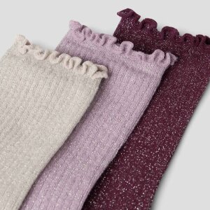 name it 3er Pack Socken - Glitzer Keepsake Lilac
