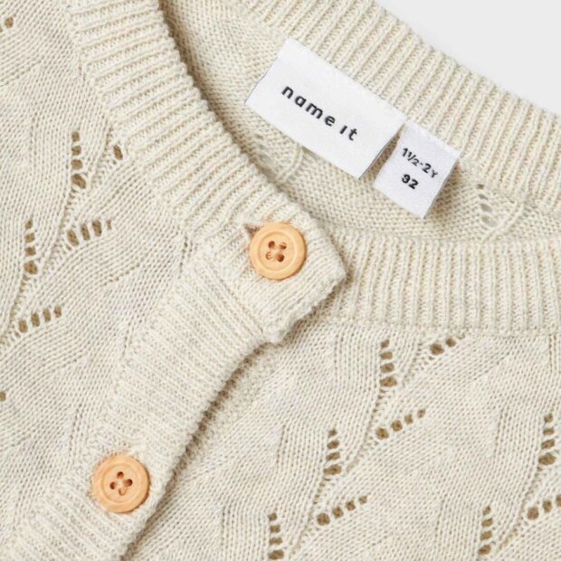 name it langarm Strickjacke - peyote melange
