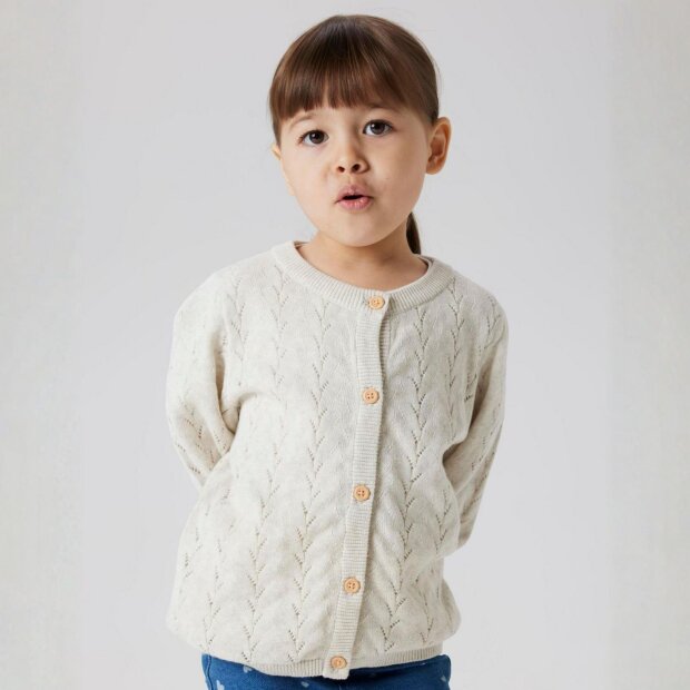 name it langarm Strickjacke - peyote melange