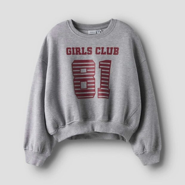 name it KIDS Bio Baumwoll Sweater angeraut - Sports Club grey melange