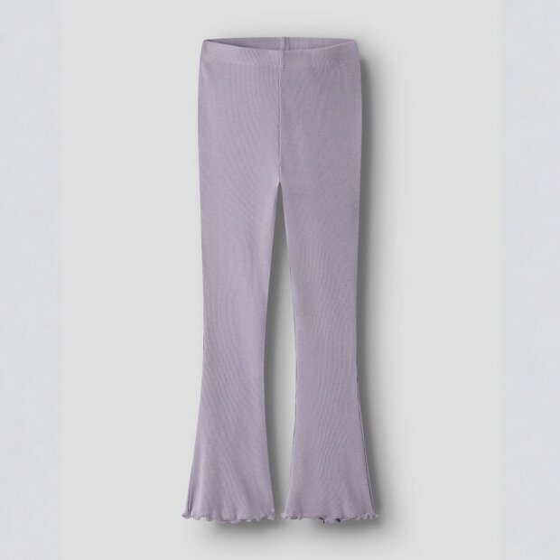 name it Bio- Baumwoll Leggings mit Schlag gerippt - lavender gray