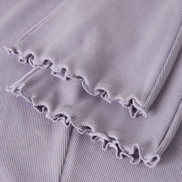 name it Bio- Baumwoll Leggings mit Schlag gerippt - lavender gray