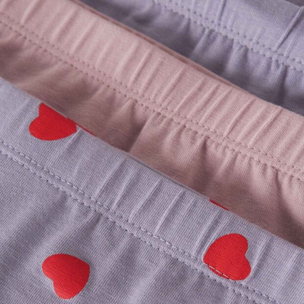 name it 3er-Pack Unterhosen Hispter Herzchen - lavender Gray with keeepsak
