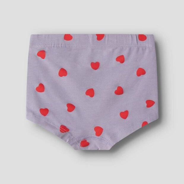 name it 3er-Pack Unterhosen Hispter Herzchen - lavender Gray with keeepsak