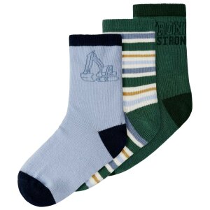 nameit 3er Pack Socken - Bagger Streifen bistro green
