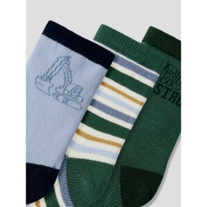 nameit 3er Pack Socken - Bagger Streifen bistro green