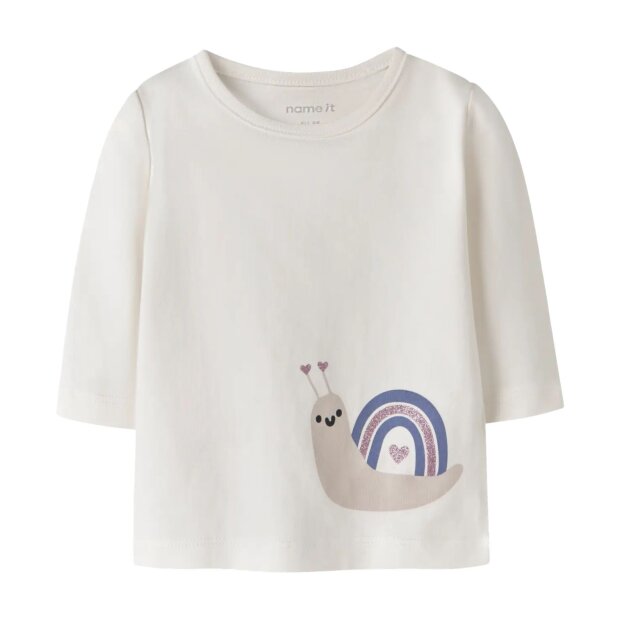 nameit Baby langarm Shirt - Schnecke cloud dancer