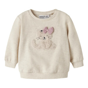 name it angerautes Sweatshirt- Kätzchen peyote melange