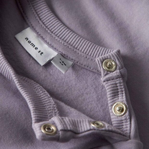 name it angerautes Sweatshirt- Kätzchen lavender gray