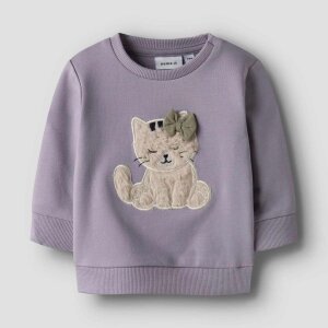 name it angerautes Sweatshirt- Kätzchen lavender gray