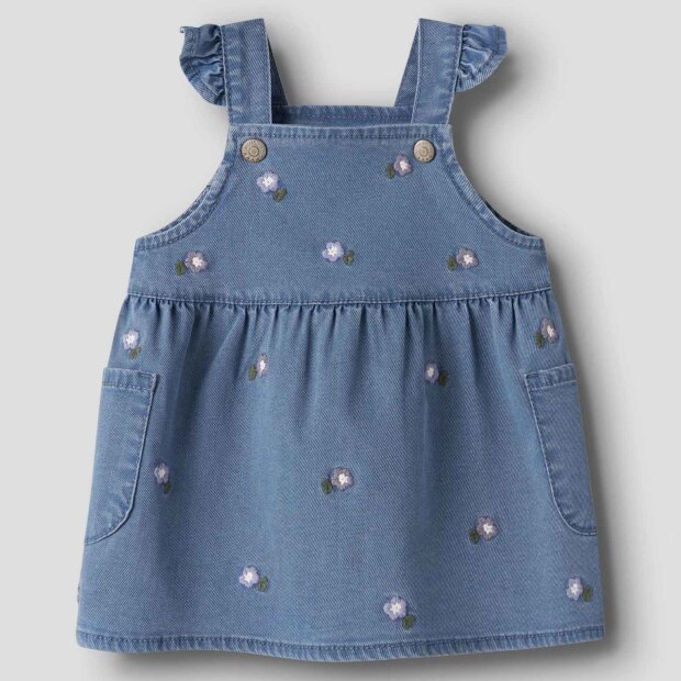 nameit Baby jeans Kleidchen Blümchen - denim blue