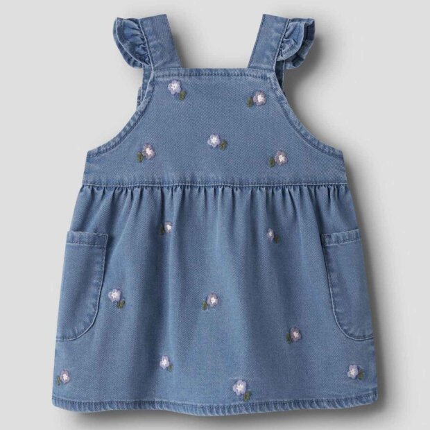 nameit Baby jeans Kleidchen Blümchen - denim blue