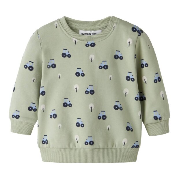 nameit Baby angerauter Pullover - Swamp Tractor