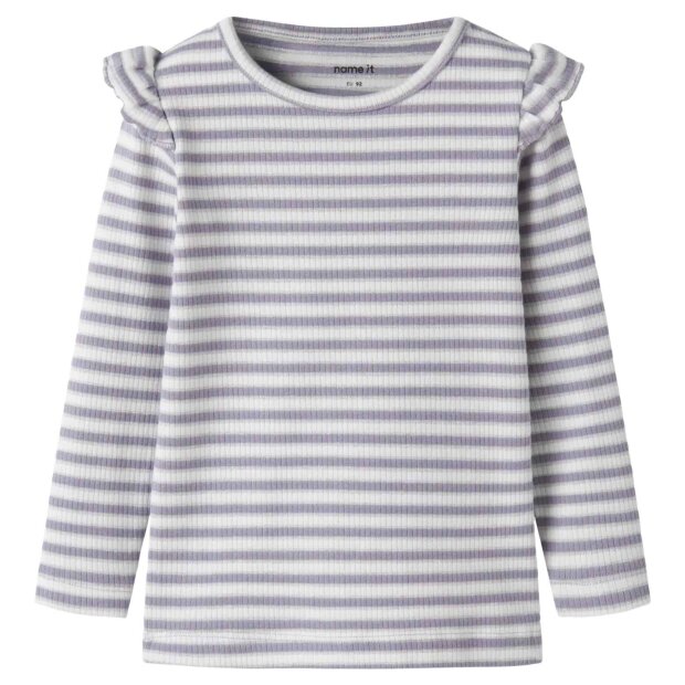 nameit langarm Oberteil Streifen - Lavender Gray Cloud Dancer