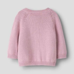 nameit Bio- Baumwoll Strickjacke Blümchen - Dawn Pink