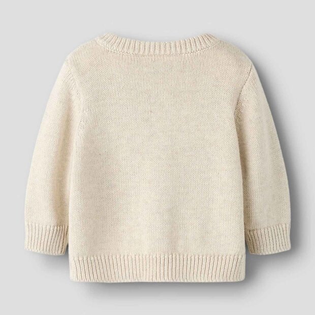 nameit Bio- Baumwoll Strickjacke Blümchen - Peyote Melange