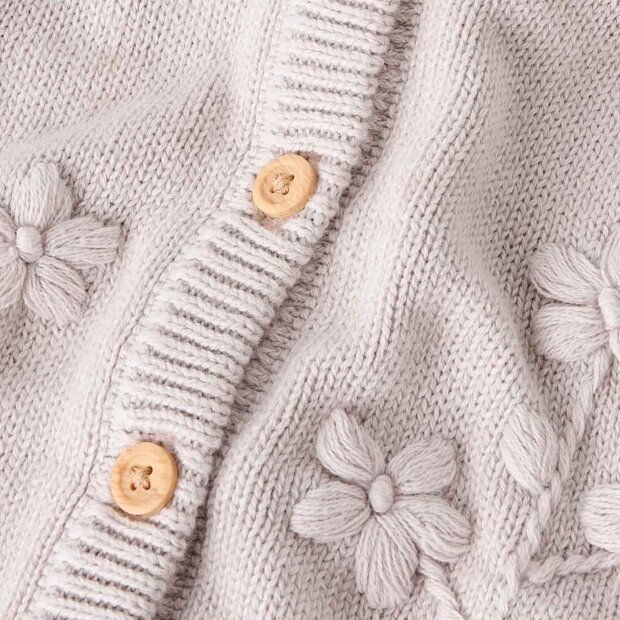 nameit Bio- Baumwoll Strickjacke Blümchen - Lilac Marble