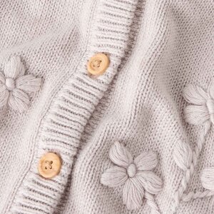 nameit Bio- Baumwoll Strickjacke Blümchen - Lilac...