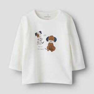 nameit Bio- Baumwoll Oberteil Hund - cloud dancer