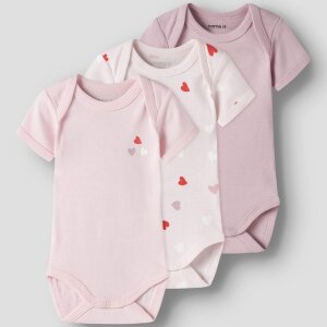 nameit 3er Pack Bodys kurzarm Herzchen - Carinaria