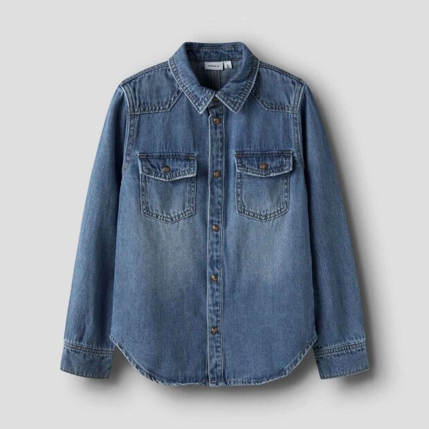 name it KIDS BIO Baumwoll Hemd - Medium Blue Denim