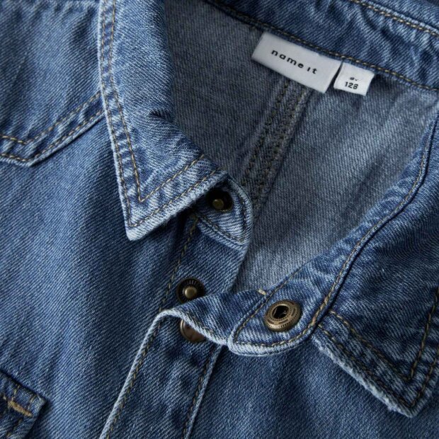 name it KIDS BIO Baumwoll Hemd - Medium Blue Denim