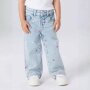 name it weite bestickte Jeans light blue bleached denim