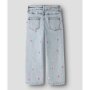 name it weite bestickte Jeans light blue bleached denim