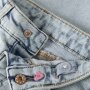 name it weite bestickte Jeans light blue bleached denim