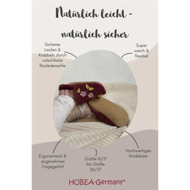 Hobea Krabbelschuhe - Krone lila