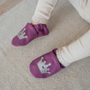 Hobea Krabbelschuhe - Krone lila