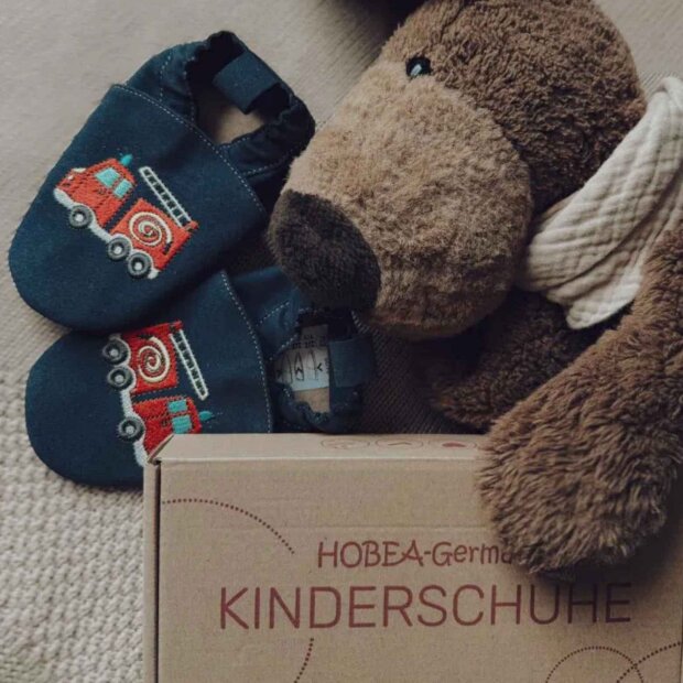 Hobea vegane, waschbare Kinderschuhe RecyStep - Feuerwehr dunkelblau