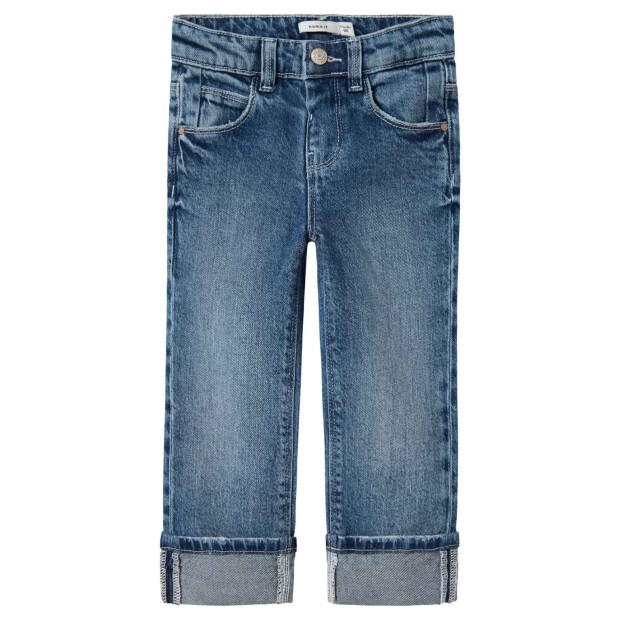 name it Straight Fold Jeans medium blue denim