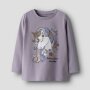 nameit langarm Bio-Baumwoll Oberteil Einhorn - lavender gray