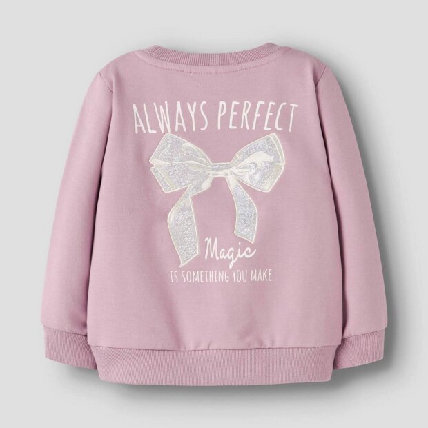 nameit angerautes Sweatshirt Schleife - keepsake lilac