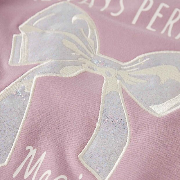 nameit angerautes Sweatshirt Schleife - keepsake lilac