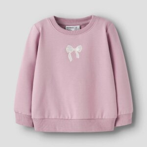 nameit angerautes Sweatshirt Schleife - keepsake lilac
