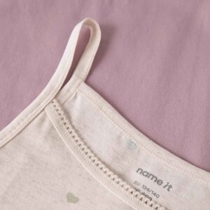 name it KIDS 2er-Pack Unterhemden Herzchen - peyote melange
