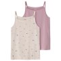name it KIDS 2er-Pack Unterhemden Herzchen - peyote melange