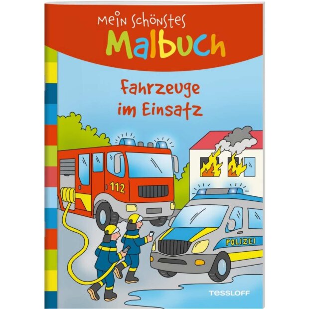 Tessloff Kinderbuch Mein schönstes Malbuch - Fahrzeuge im Einsatz