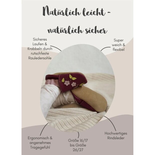 Hobea Krabbelschuhe - Kirschblüten lila