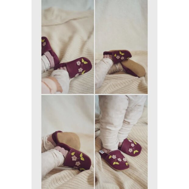 Hobea Krabbelschuhe - Kirschblüten lila