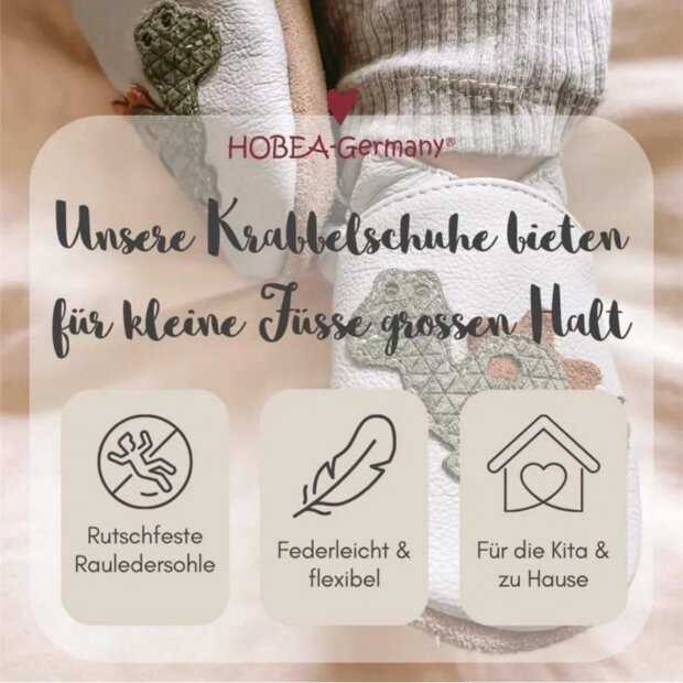 Hobea Krabbelschuhe - Kirschblüten lila
