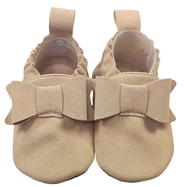 Hobea vegane, waschbare Kinderschuhe RecyStep - Schleife beige