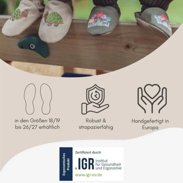 Hobea vegane, waschbare Kinderschuhe RecyStep - beige