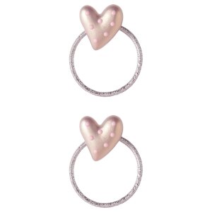 name it 2er-Pack Haargummi Herzchen Glitzer - rosa